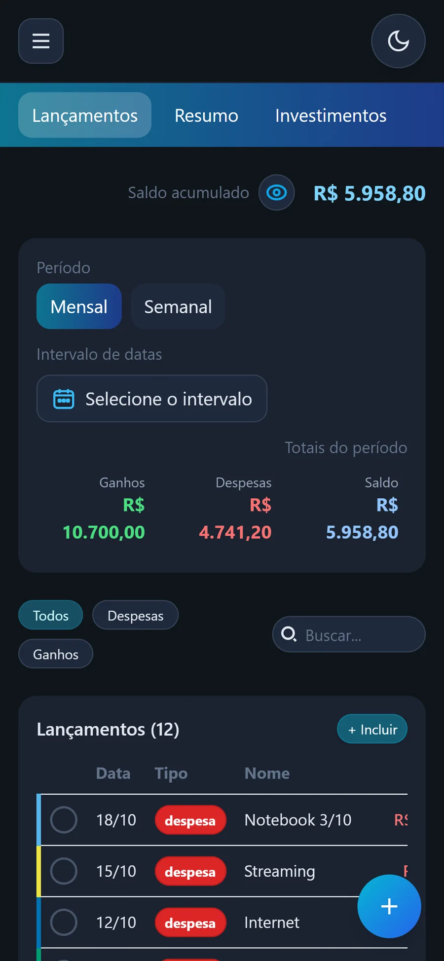 Simple Finance | screen 1